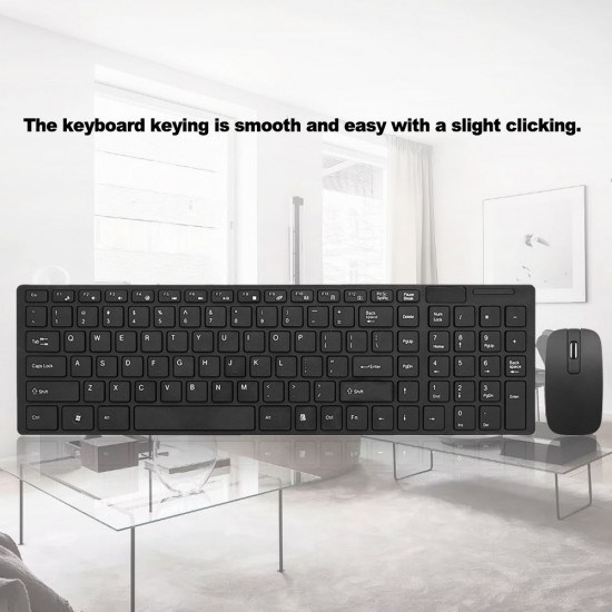 K-06 2.4G Wireless Keyboard and Mouse Combo Computer Keyboard with Mouse Plug and Play for Laptop Black K-06 2.4G Wireless Keyboard and Mouse Combo Computer Keyboard with Mouse Plug and Play for Laptop Black