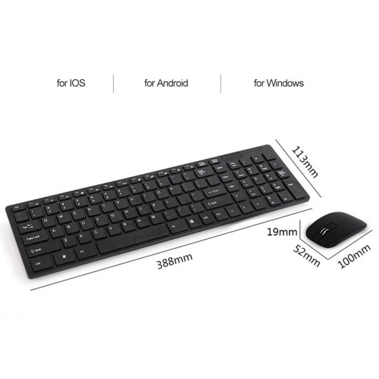 K-06 2.4G Wireless Keyboard and Mouse Combo Computer Keyboard with Mouse Plug and Play for Laptop Black K-06 2.4G Wireless Keyboard and Mouse Combo Computer Keyboard with Mouse Plug and Play for Laptop Black