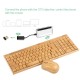 2.4G Wireless Bamboo PC Keyboard and Mouse Combo Computer Keyboard Handcrafted Natural Wooden Plug and Play Yellow 2.4G Wireless Bamboo PC Keyboard and Mouse Combo Computer Keyboard Handcrafted Natural Wooden Plug and Play Yellow