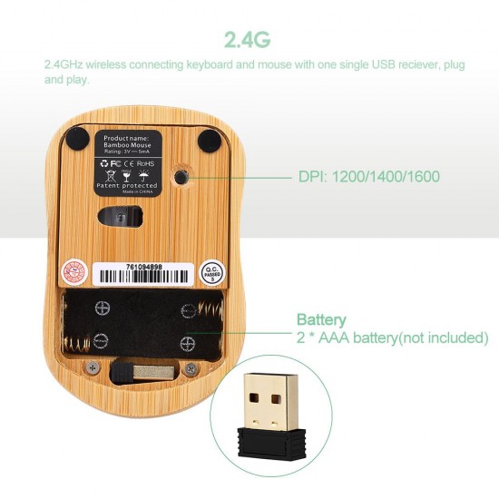 2.4G Wireless Bamboo PC Keyboard and Mouse Combo Computer Keyboard Handcrafted Natural Wooden Plug and Play Yellow 2.4G Wireless Bamboo PC Keyboard and Mouse Combo Computer Keyboard Handcrafted Natural Wooden Plug and Play Yellow