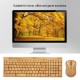 2.4G Wireless Bamboo PC Keyboard and Mouse Combo Computer Keyboard Handcrafted Natural Wooden Plug and Play Yellow 2.4G Wireless Bamboo PC Keyboard and Mouse Combo Computer Keyboard Handcrafted Natural Wooden Plug and Play Yellow