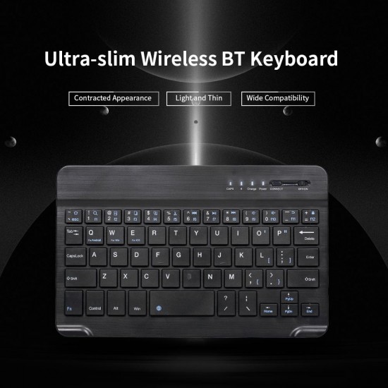 7-inch Wireless BT 3.0 Keyboard Mini Ultra-slim BT Keyboard for Tablet Smartphone Support iOS Windows Android Systems Black 7-inch Wireless BT 3.0 Keyboard Mini Ultra-slim BT Keyboard for Tablet Smartphone Support iOS Windows Android Systems Black