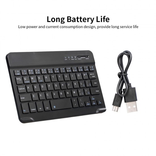 7-inch Wireless BT 3.0 Keyboard Mini Ultra-slim BT Keyboard for Tablet Smartphone Support iOS Windows Android Systems Black 7-inch Wireless BT 3.0 Keyboard Mini Ultra-slim BT Keyboard for Tablet Smartphone Support iOS Windows Android Systems Black