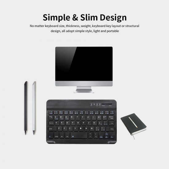 7-inch Wireless BT 3.0 Keyboard Mini Ultra-slim BT Keyboard for Tablet Smartphone Support iOS Windows Android Systems Black 7-inch Wireless BT 3.0 Keyboard Mini Ultra-slim BT Keyboard for Tablet Smartphone Support iOS Windows Android Systems Black