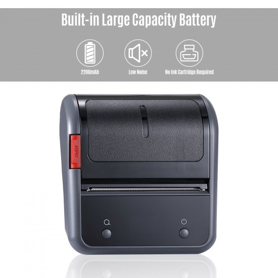 Portable 80mm Thermal Label Printer BT Label Maker Sticker Machine with Rechargeable Battery Compatible with iOS Android Computer for Supermarket Clothing Jewelry Retail Store Labeling Shipping Barcodes Price Name Printing Portable 80mm Thermal Label Printer BT Label Maker Sticker Machine with Rechargeable Battery Compatible with iOS Android Computer for Supermarket Clothing Jewelry Retail Store Labeling Shipping Barcodes Price Name Printing