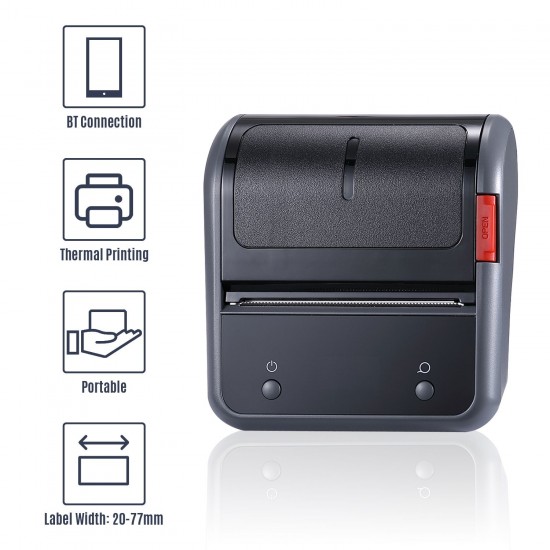 Portable 80mm Thermal Label Printer BT Label Maker Sticker Machine with Rechargeable Battery Compatible with iOS Android Computer for Supermarket Clothing Jewelry Retail Store Labeling Shipping Barcodes Price Name Printing Portable 80mm Thermal Label Printer BT Label Maker Sticker Machine with Rechargeable Battery Compatible with iOS Android Computer for Supermarket Clothing Jewelry Retail Store Labeling Shipping Barcodes Price Name Printing