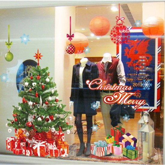 Creative Christmas Series PVC Home Wall Showcase Window Decoration Removable Sticker Creative Christmas Series PVC Home Wall Showcase Window Decoration Removable Sticker