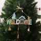 Christmas Wooden Bells Letter Pendant Welcome to the Door Sign Creative Shop Indicating Widget Hanging Decoration Christmas Wooden Bells Letter Pendant Welcome to the Door Sign Creative Shop Indicating Widget Hanging Decoration