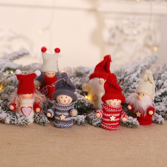 Christmas Wooden Doll Pendant Old Man Boy Girl Little Doll Widget Christmas Tree Wool Decoration 6 Different Patterns Christmas gifts Christmas Wooden Doll Pendant Old Man Boy Girl Little Doll Widget Christmas Tree Wool Decoration 6 Different Patterns Christmas gifts
