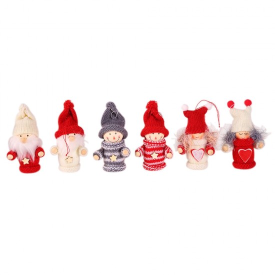 Christmas Wooden Doll Pendant Old Man Boy Girl Little Doll Widget Christmas Tree Wool Decoration 6 Different Patterns Christmas gifts Christmas Wooden Doll Pendant Old Man Boy Girl Little Doll Widget Christmas Tree Wool Decoration 6 Different Patterns Christmas gifts