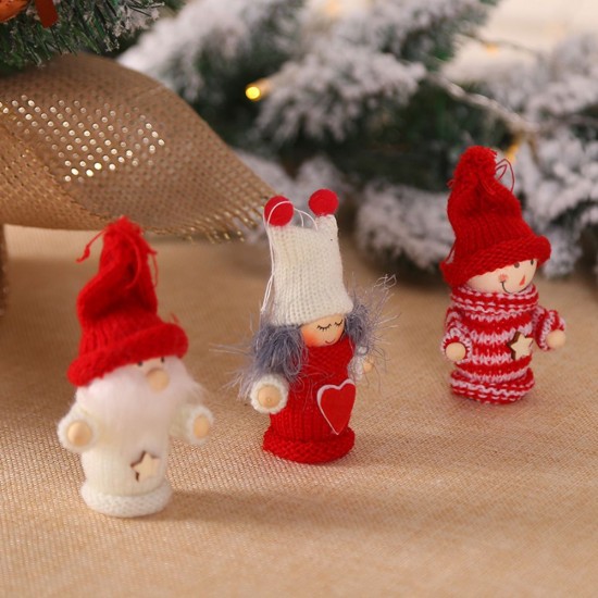 Christmas Wooden Doll Pendant Old Man Boy Girl Little Doll Widget Christmas Tree Wool Decoration 6 Different Patterns Christmas gifts Christmas Wooden Doll Pendant Old Man Boy Girl Little Doll Widget Christmas Tree Wool Decoration 6 Different Patterns Christmas gifts