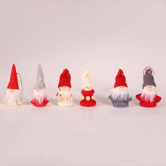 Christmas Wooden Doll Pendant Old Man Boy Girl Little Doll Widget Christmas Tree Wool Decoration 6 Different Patterns Christmas gifts Christmas Wooden Doll Pendant Old Man Boy Girl Little Doll Widget Christmas Tree Wool Decoration 6 Different Patterns Christmas gifts