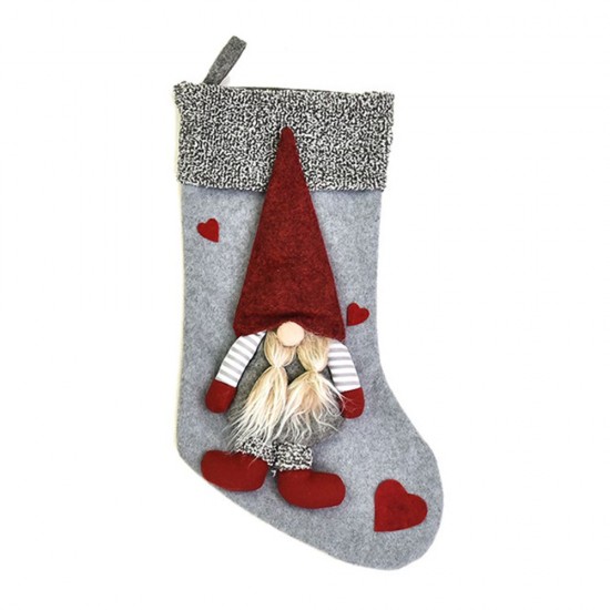 Christmas Stocking 17'' Xmas Character 3D Plush with Faux Fur Cuff Christmas Decorations and Party Accessory Christmas Stocking 17'' Xmas Character 3D Plush with Faux Fur Cuff Christmas Decorations and Party Accessory