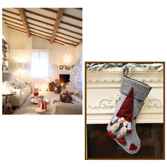 Christmas Stocking 17'' Xmas Character 3D Plush with Faux Fur Cuff Christmas Decorations and Party Accessory Christmas Stocking 17'' Xmas Character 3D Plush with Faux Fur Cuff Christmas Decorations and Party Accessory