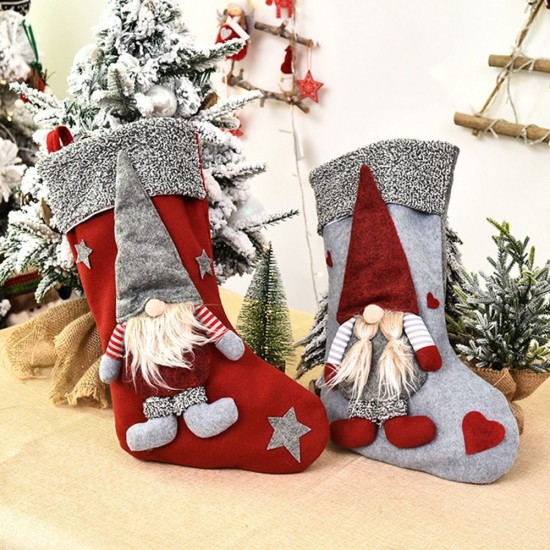 Christmas Stocking 17'' Xmas Character 3D Plush with Faux Fur Cuff Christmas Decorations and Party Accessory Christmas Stocking 17'' Xmas Character 3D Plush with Faux Fur Cuff Christmas Decorations and Party Accessory