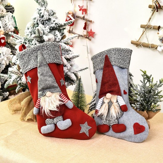Christmas Stocking 17'' Xmas Character 3D Plush with Faux Fur Cuff Christmas Decorations and Party Accessory Christmas Stocking 17'' Xmas Character 3D Plush with Faux Fur Cuff Christmas Decorations and Party Accessory