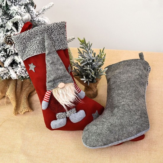 Christmas Stocking 17'' Xmas Character 3D Plush with Faux Fur Cuff Christmas Decorations and Party Accessory Christmas Stocking 17'' Xmas Character 3D Plush with Faux Fur Cuff Christmas Decorations and Party Accessory