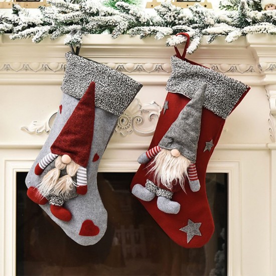 Christmas Stocking 17'' Xmas Character 3D Plush with Faux Fur Cuff Christmas Decorations and Party Accessory Christmas Stocking 17'' Xmas Character 3D Plush with Faux Fur Cuff Christmas Decorations and Party Accessory