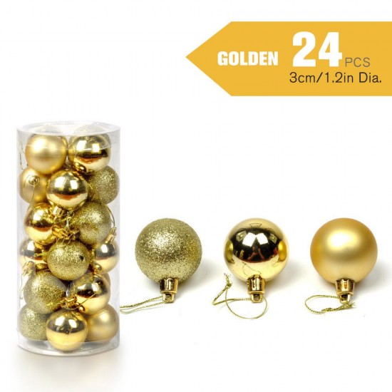 24pcs Christmas Ball Ornaments with Lanyards 3cm/1.2in Christmas Tree Ornaments Balls Shiny Matte Glitter Balls Shatterproof Christmas Decorations for Holiday Wedding 24pcs Christmas Ball Ornaments with Lanyards 3cm/1.2in Christmas Tree Ornaments Balls Shiny Matte Glitter Balls Shatterproof Christmas Decorations for Holiday Wedding