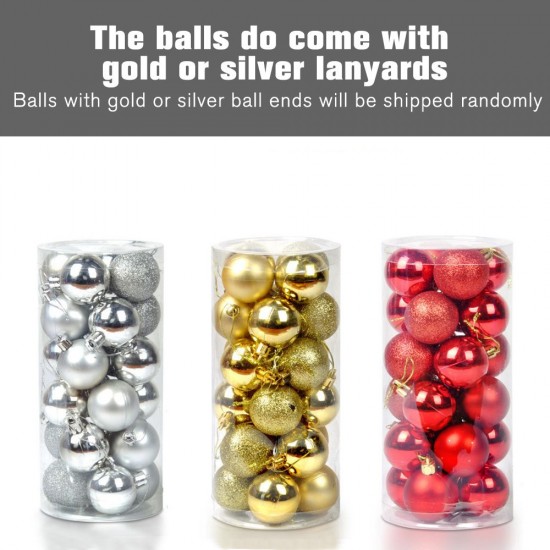 24pcs Christmas Ball Ornaments with Lanyards 3cm/1.2in Christmas Tree Ornaments Balls Shiny Matte Glitter Balls Shatterproof Christmas Decorations for Holiday Wedding 24pcs Christmas Ball Ornaments with Lanyards 3cm/1.2in Christmas Tree Ornaments Balls Shiny Matte Glitter Balls Shatterproof Christmas Decorations for Holiday Wedding