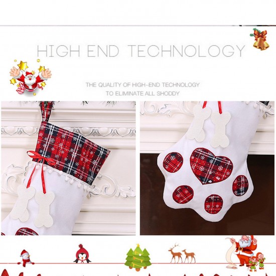 Christmas Stockings Gift Bag Decor for New Year Plaid Christmas Gift Bags Pet Paw Stocking Socks Xmas Tree Hanging Pendant Christmas Stockings Gift Bag Decor for New Year Plaid Christmas Gift Bags Pet Paw Stocking Socks Xmas Tree Hanging Pendant