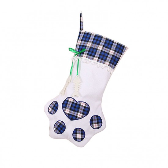 Christmas Stockings Gift Bag Decor for New Year Plaid Christmas Gift Bags Pet Paw Stocking Socks Xmas Tree Hanging Pendant Christmas Stockings Gift Bag Decor for New Year Plaid Christmas Gift Bags Pet Paw Stocking Socks Xmas Tree Hanging Pendant