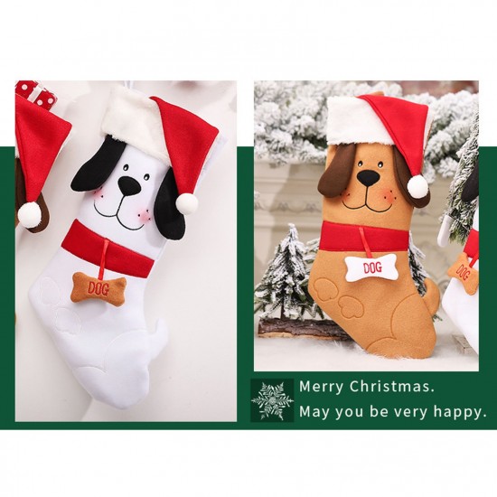 Christmas Decoration Supplies Creative Cute Cartoon Puppy Christmas Stockings Khaki Dog Christmas Puppy Socks Christmas Decoration Supplies Creative Cute Cartoon Puppy Christmas Stockings Khaki Dog Christmas Puppy Socks