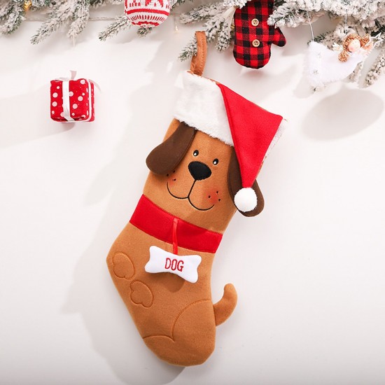Christmas Decoration Supplies Creative Cute Cartoon Puppy Christmas Stockings Khaki Dog Christmas Puppy Socks Christmas Decoration Supplies Creative Cute Cartoon Puppy Christmas Stockings Khaki Dog Christmas Puppy Socks