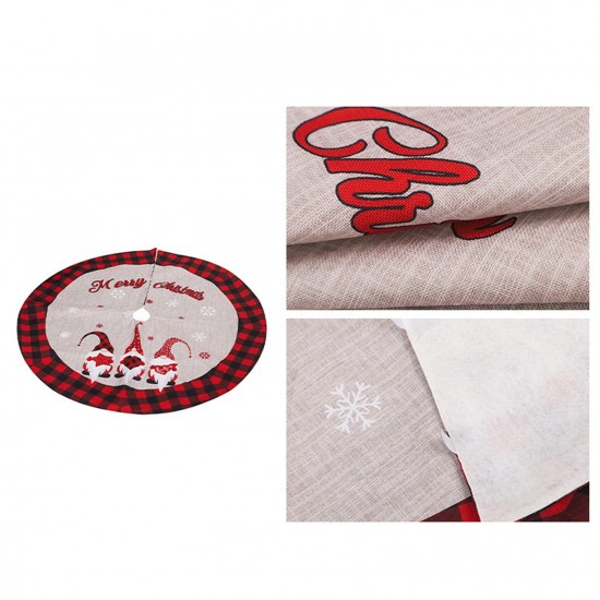 Christmas Tree Skirt Linen Burlap Red Black Grid 122CM Foresters Tree Skirt for Christmas Party Christmas Tree Bottom Apron Dress Up Christmas Tree Skirt Linen Burlap Red Black Grid 122CM Foresters Tree Skirt for Christmas Party Christmas Tree Bottom Apron Dress Up