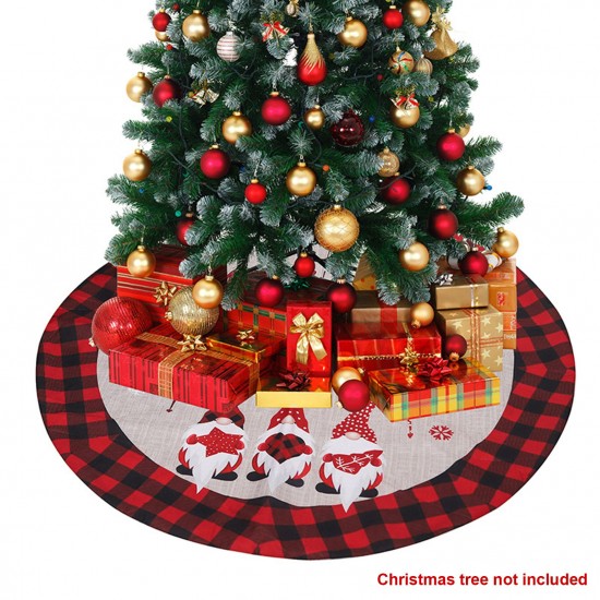Christmas Tree Skirt Linen Burlap Red Black Grid 122CM Foresters Tree Skirt for Christmas Party Christmas Tree Bottom Apron Dress Up Christmas Tree Skirt Linen Burlap Red Black Grid 122CM Foresters Tree Skirt for Christmas Party Christmas Tree Bottom Apron Dress Up