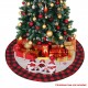 Christmas Tree Skirt Linen Burlap Red Black Grid 122CM Foresters Tree Skirt for Christmas Party Christmas Tree Bottom Apron Dress Up Christmas Tree Skirt Linen Burlap Red Black Grid 122CM Foresters Tree Skirt for Christmas Party Christmas Tree Bottom Apron Dress Up