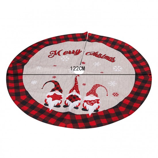 Christmas Tree Skirt Linen Burlap Red Black Grid 122CM Foresters Tree Skirt for Christmas Party Christmas Tree Bottom Apron Dress Up Christmas Tree Skirt Linen Burlap Red Black Grid 122CM Foresters Tree Skirt for Christmas Party Christmas Tree Bottom Apron Dress Up