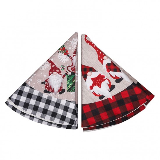 Christmas Tree Skirt Linen Burlap Red Black Grid 122CM Foresters Tree Skirt for Christmas Party Christmas Tree Bottom Apron Dress Up Christmas Tree Skirt Linen Burlap Red Black Grid 122CM Foresters Tree Skirt for Christmas Party Christmas Tree Bottom Apron Dress Up