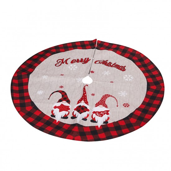 Christmas Tree Skirt Linen Burlap Red Black Grid 122CM Foresters Tree Skirt for Christmas Party Christmas Tree Bottom Apron Dress Up Christmas Tree Skirt Linen Burlap Red Black Grid 122CM Foresters Tree Skirt for Christmas Party Christmas Tree Bottom Apron Dress Up