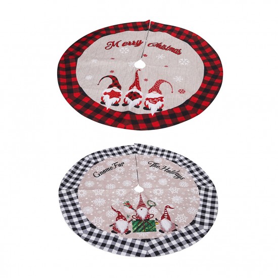 Christmas Tree Skirt Linen Burlap Red Black Grid 122CM Foresters Tree Skirt for Christmas Party Christmas Tree Bottom Apron Dress Up Christmas Tree Skirt Linen Burlap Red Black Grid 122CM Foresters Tree Skirt for Christmas Party Christmas Tree Bottom Apron Dress Up