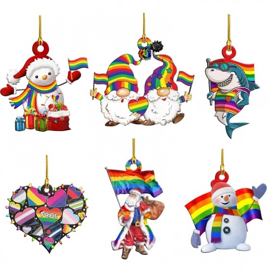 6Pcs Christmas Pendants Christmas Tree Rearview Mirror Hanging Pendant Christmas Decoration 6Pcs Christmas Pendants Christmas Tree Rearview Mirror Hanging Pendant Christmas Decoration