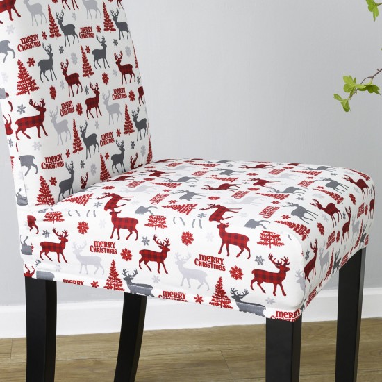 Christmas Decorative Dining Chair Cover ,Stretch Chair Slipcovers Seat Protector Washable Polyester All Wrapped Chair Cover for Dining Room,Christmas Decoration,Holiday Party Christmas Decorative Dining Chair Cover ,Stretch Chair Slipcovers Seat Protector Washable Polyester All Wrapped Chair Cover for Dining Room,Christmas Decoration,Holiday Party