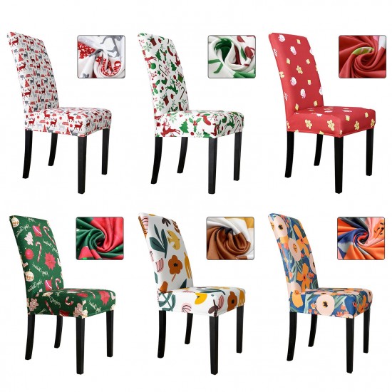 Christmas Decorative Dining Chair Cover ,Stretch Chair Slipcovers Seat Protector Washable Polyester All Wrapped Chair Cover for Dining Room,Christmas Decoration,Holiday Party Christmas Decorative Dining Chair Cover ,Stretch Chair Slipcovers Seat Protector Washable Polyester All Wrapped Chair Cover for Dining Room,Christmas Decoration,Holiday Party