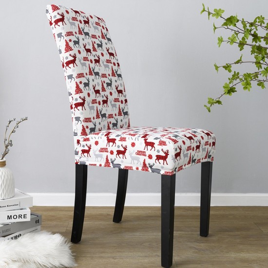 Christmas Decorative Dining Chair Cover ,Stretch Chair Slipcovers Seat Protector Washable Polyester All Wrapped Chair Cover for Dining Room,Christmas Decoration,Holiday Party Christmas Decorative Dining Chair Cover ,Stretch Chair Slipcovers Seat Protector Washable Polyester All Wrapped Chair Cover for Dining Room,Christmas Decoration,Holiday Party