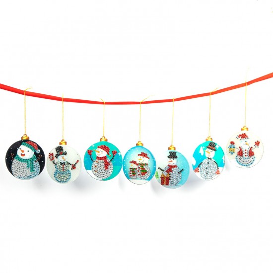7Pcs DIY Diamond Painting Christmas Snowman Pendant Drill Diamond Embroidery Kit DIY Christmas Hanging Decoration 7Pcs DIY Diamond Painting Christmas Snowman Pendant Drill Diamond Embroidery Kit DIY Christmas Hanging Decoration