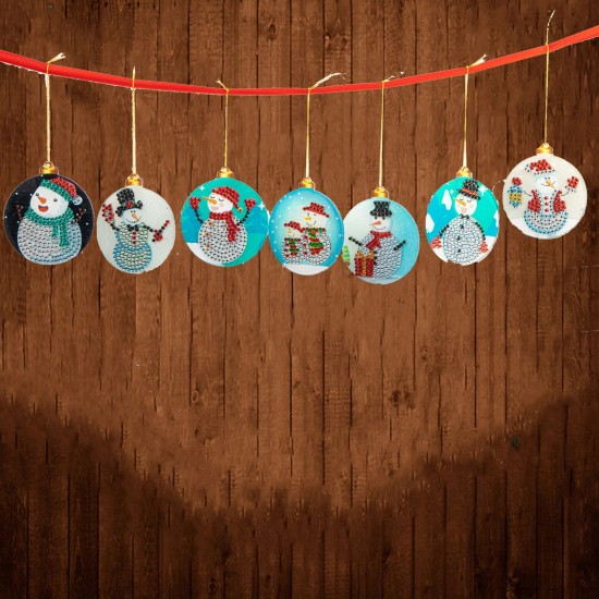 7Pcs DIY Diamond Painting Christmas Snowman Pendant Drill Diamond Embroidery Kit DIY Christmas Hanging Decoration 7Pcs DIY Diamond Painting Christmas Snowman Pendant Drill Diamond Embroidery Kit DIY Christmas Hanging Decoration