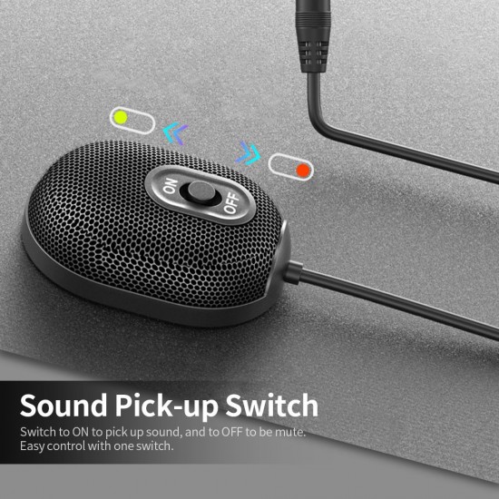 Omnidirectional Condenser Microphone Conference Microphone Capacitor Mic for Video Chat/ Online Teaching/Live Streaming Black Omnidirectional Condenser Microphone Conference Microphone Capacitor Mic for Video Chat/ Online Teaching/Live Streaming Black