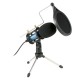 Condenser Microphone with 3.5mm Cable Noise Reduction/Tripod Stand/Pop Filter/Support Outputting to Earphone/Multiple Uses Blue Condenser Microphone with 3.5mm Cable Noise Reduction/Tripod Stand/Pop Filter/Support Outputting to Earphone/Multiple Uses Blue