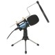 Condenser Microphone with 3.5mm Cable Noise Reduction/Tripod Stand/Pop Filter/Support Outputting to Earphone/Multiple Uses Blue Condenser Microphone with 3.5mm Cable Noise Reduction/Tripod Stand/Pop Filter/Support Outputting to Earphone/Multiple Uses Blue
