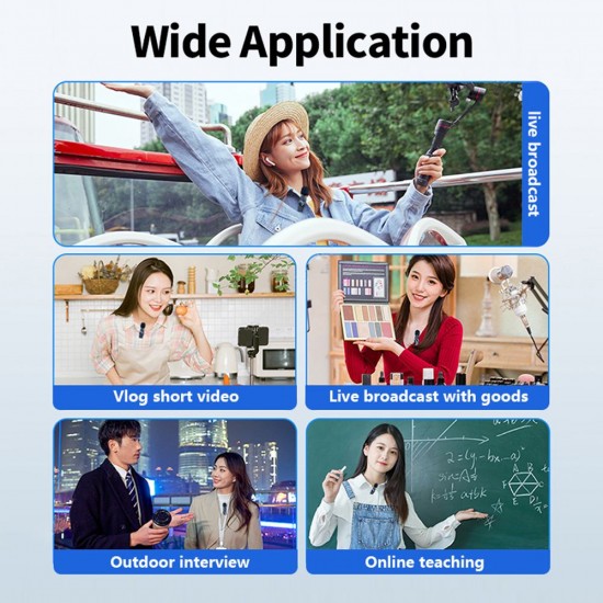 2.4GHz Wireless Clip-on Microphone 20m Transmission Distance Plug and Play for Live Streaming Vlog Shooting Type-C Interface 2.4GHz Wireless Clip-on Microphone 20m Transmission Distance Plug and Play for Live Streaming Vlog Shooting Type-C Interface