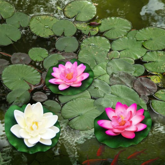 4 Inch Artificial Floating Lotus Flowers Water Ponds Foam Lotus Leaf Fake Lily Pad Floating Pool Home Pond Decoration Plants 4 Inch Artificial Floating Lotus Flowers Water Ponds Foam Lotus Leaf Fake Lily Pad Floating Pool Home Pond Decoration Plants