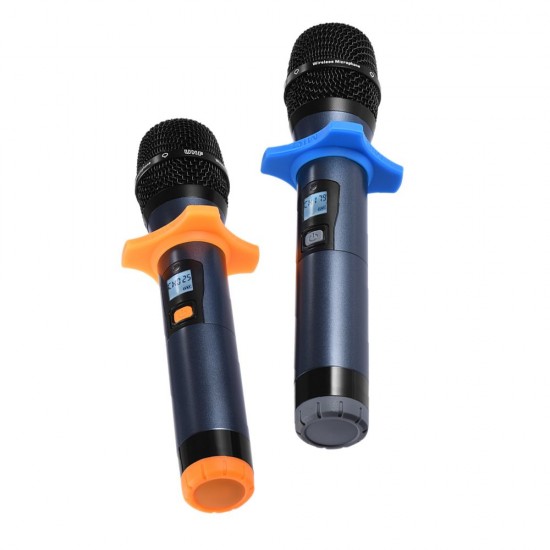Professional Digital UHF Wireless Handheld Microphone Mic System Dual Channels LCD Display Receiver 2 Microphones for Stage Karaoke Meeting Party Professional Digital UHF Wireless Handheld Microphone Mic System Dual Channels LCD Display Receiver 2 Microphones for Stage Karaoke Meeting Party