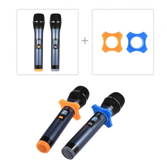 Professional Digital UHF Wireless Handheld Microphone Mic System Dual Channels LCD Display Receiver 2 Microphones for Stage Karaoke Meeting Party Professional Digital UHF Wireless Handheld Microphone Mic System Dual Channels LCD Display Receiver 2 Microphones for Stage Karaoke Meeting Party