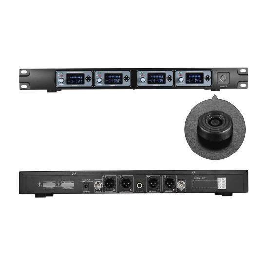 4D-B Professional 4 Channel UHF Wireless Handheld Microphone System 4 Microphones 1 Wireless Receiver 6.35mm Audio Cable LCD Display for Karaoke Family Party Presentation Performance Public Address 4D-B Professional 4 Channel UHF Wireless Handheld Microphone System 4 Microphones 1 Wireless Receiver 6.35mm Audio Cable LCD Display for Karaoke Family Party Presentation Performance Public Address