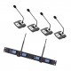D2 Professional 4-Channel UHF Wireless Conference Microphone System 6.35mm & XLR Outputs Dual Antenna with Rack-Mount Receiver 4 Desktop Mics D2 Professional 4-Channel UHF Wireless Conference Microphone System 6.35mm & XLR Outputs Dual Antenna with Rack-Mount Receiver 4 Desktop Mics